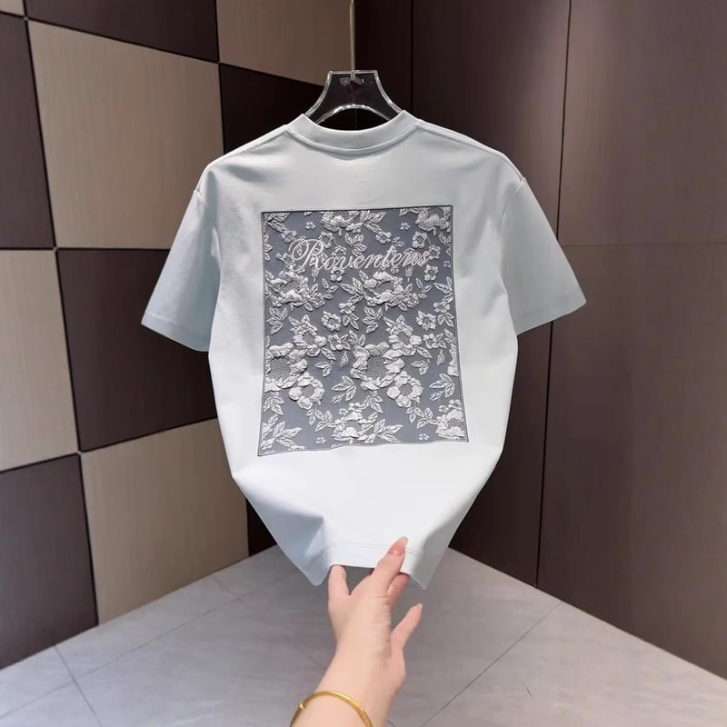 2025年新作夏メンズ新鮮で芸術的な立体彫刻デザイン半袖Tシャツファッショナブルで多用途な半袖トップス|undefined