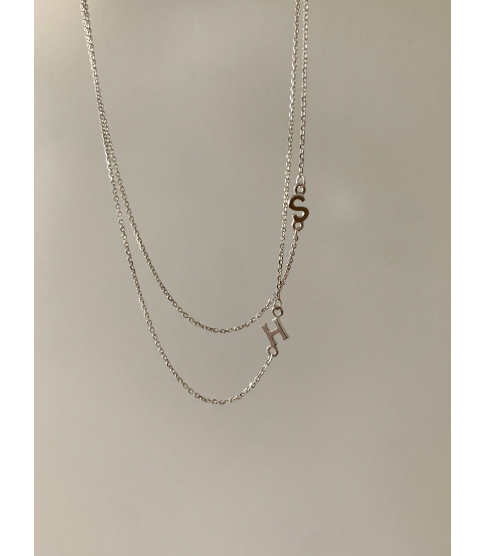 Argent Sterling 925 Chaîne De Câble Placage Lettre Collier display picture 2