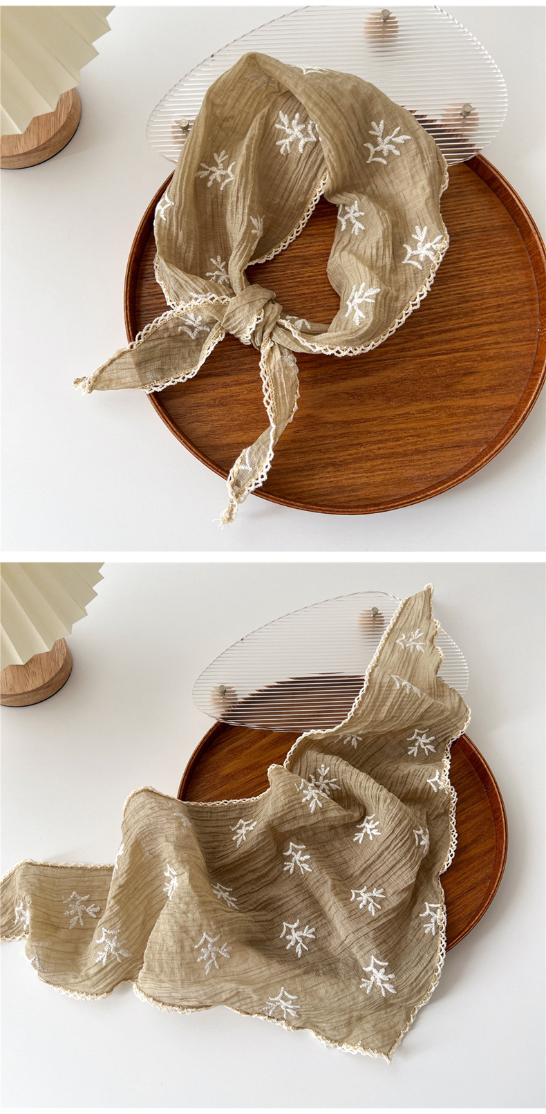 Women's Sweet Flower Knit Silk Scarf display picture 4