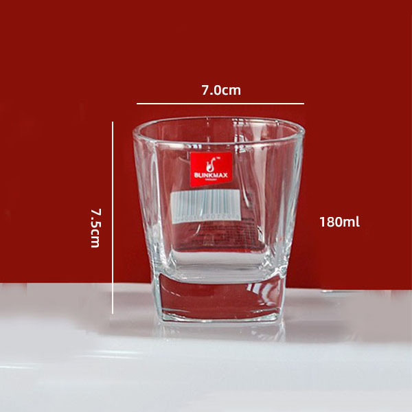 Lizun taza de agua de vidrio transparente taza de leche copa de vino blanco copa de cerveza taza de comedor redonda taza cuadrada engrosada taza recta