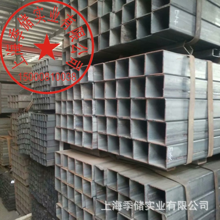 批发零售国标空心黑方管机械设备四通管用镀锌方管定尺零切