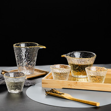 日式耐热玻璃冰露茶具套装金边泡茶杯家用功夫三才盖碗泡茶器批发