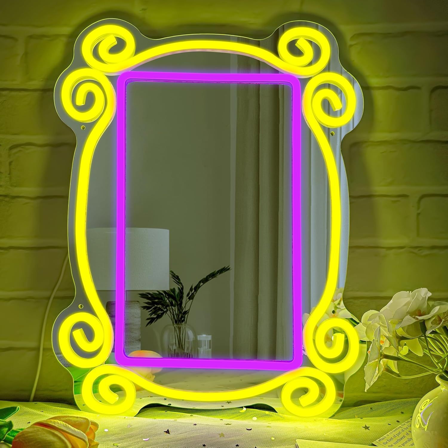 Transfronterizos LED de neón espejo luminoso espejo de maquillaje estilo de letra lámpara dormitorio tienda atmósfera lámpara decorativa