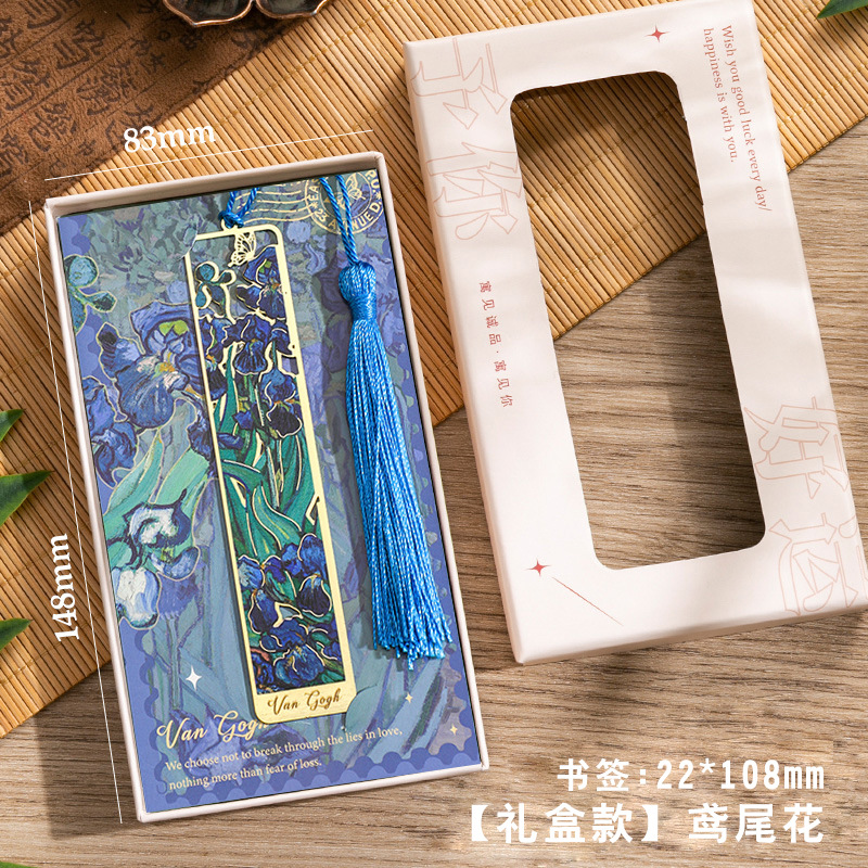 Pintura al óleo marcador hueco caja de regalo exquisito metal latón marcador estudiante artístico regalo de inspiración cultural regalo creativo al por mayor