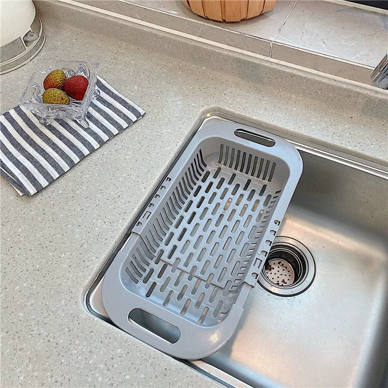*Beautiful little aunt*Simple kitchen telescopic sink, plastic dishes, drain, tableware, tableware, draining basket