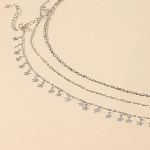 Cross-border jewelry summer trend simple multi-layer crystal star charm belt chain factory wholesale