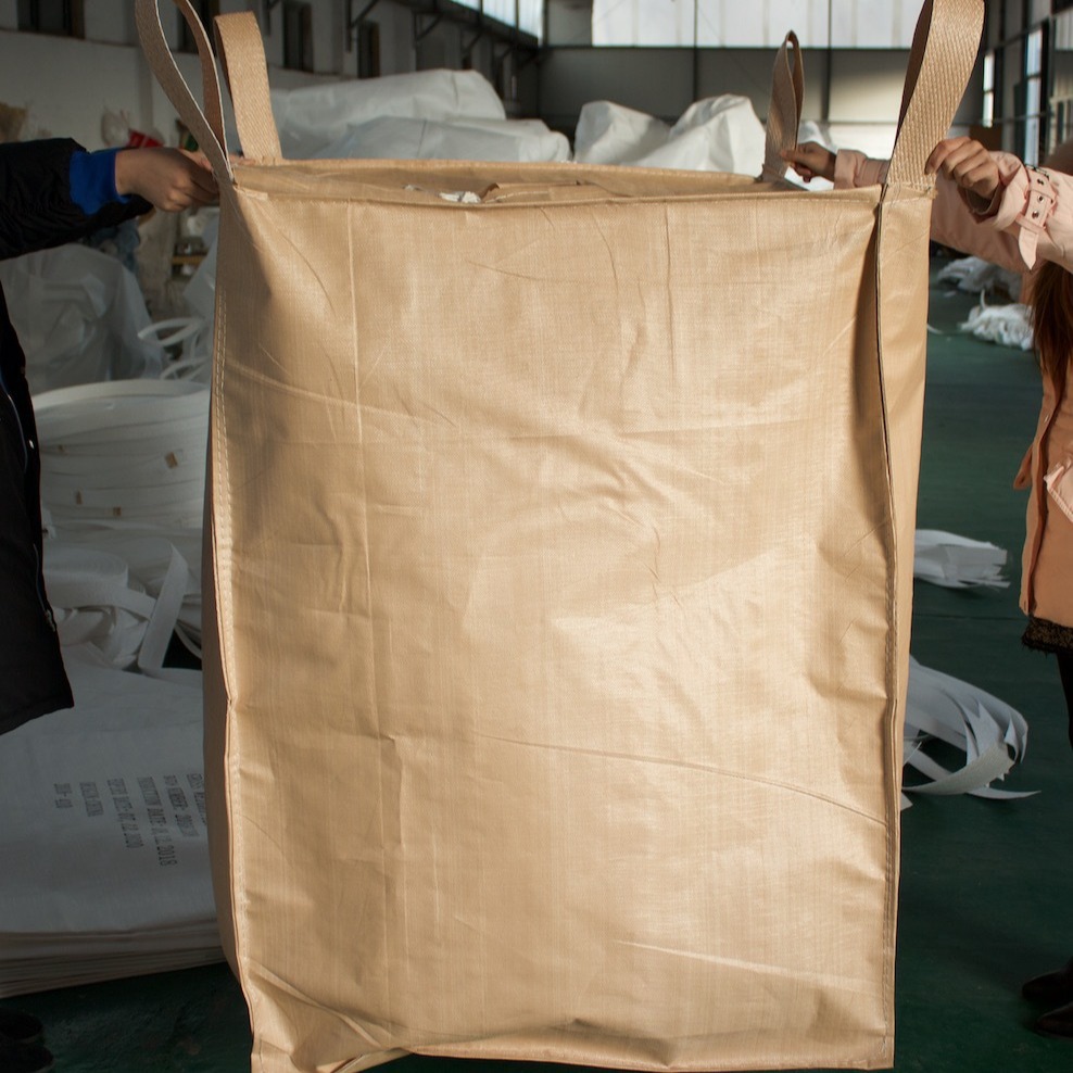 出口1吨化工原料集装袋 高承重防撕裂圆底方底吨袋 抗UV米色吨包