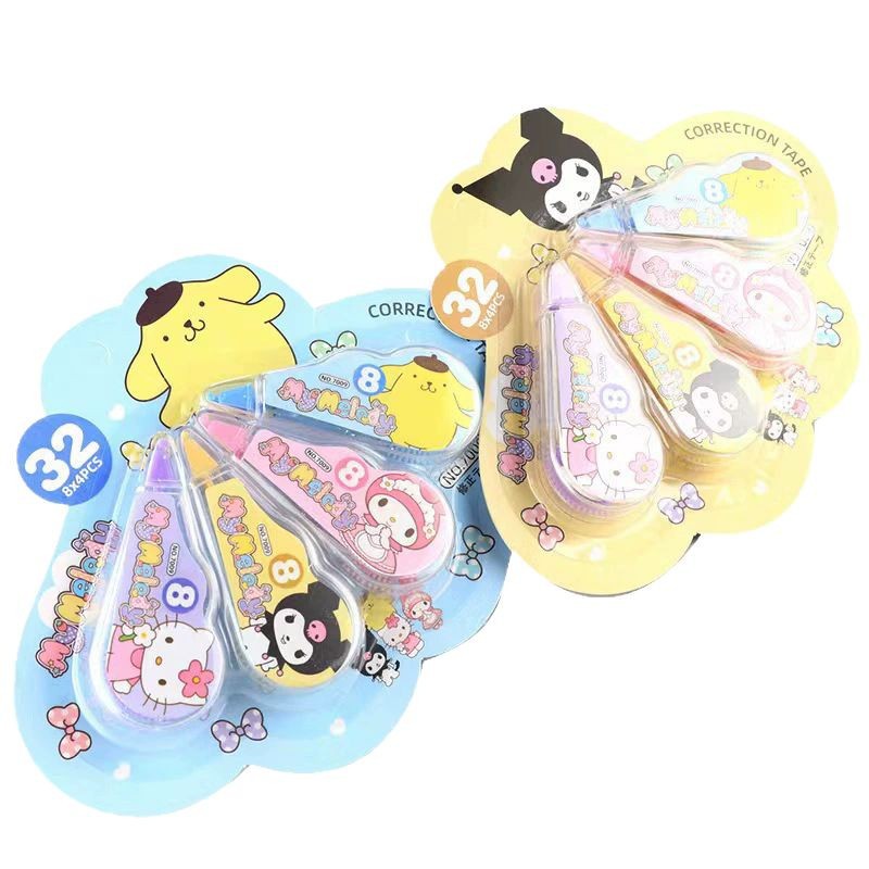 Nuevo Sanrio corrección creativa Cullomi Melaty cuatro paquetes corrección corrección corrección líquido de gran capacidad para niños