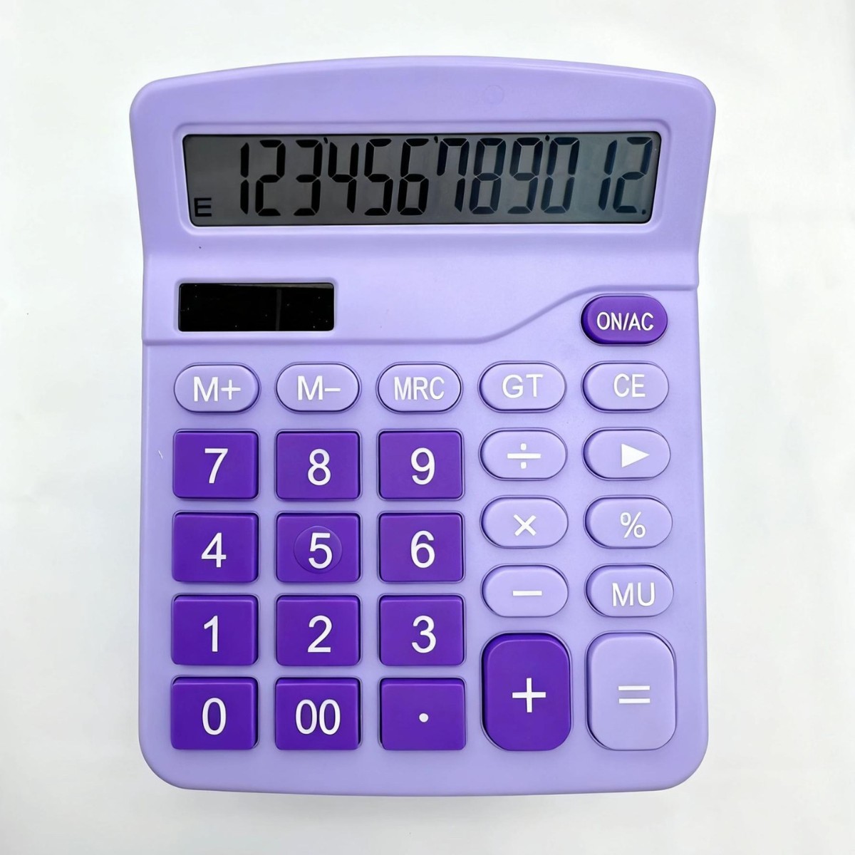 Red multifuncional red macaron 12-bit de pantalla grande de doble potencia calculadora solar para la contabilidad de los estudiantes de oficina