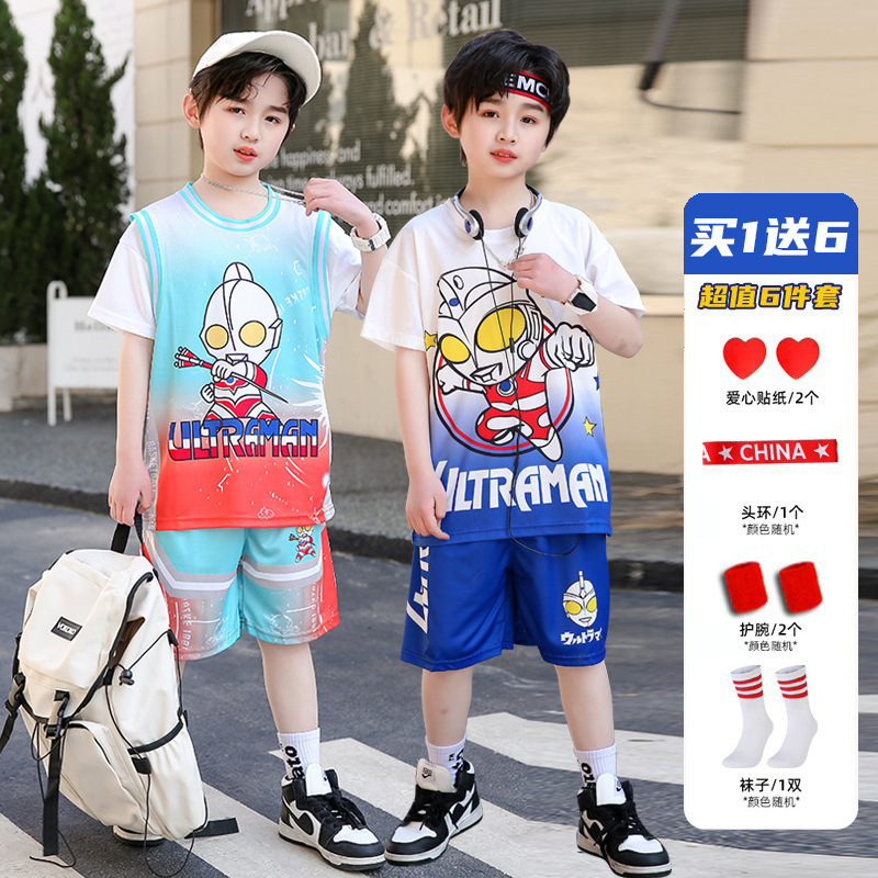 Children's Basketball Clothes suit Children's Jersey Training Clothes 2023 New Short-sleeved Sportswear Boys Summer Clothes Trendy Boys