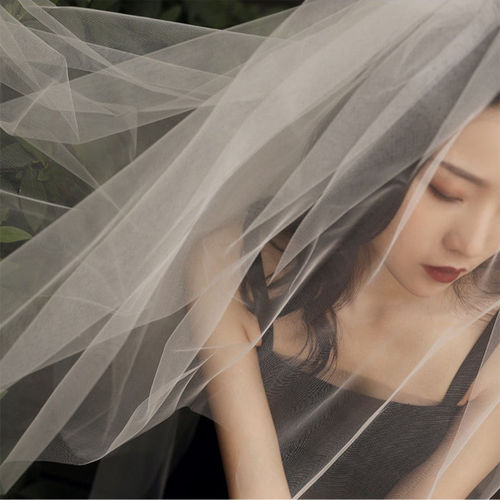 Veil Bridal Headwear Photo Internet Celebrity Super Fairy Style Internet Celebrity Photo Props Double Layer Simple Travel Photography Wedding Veil