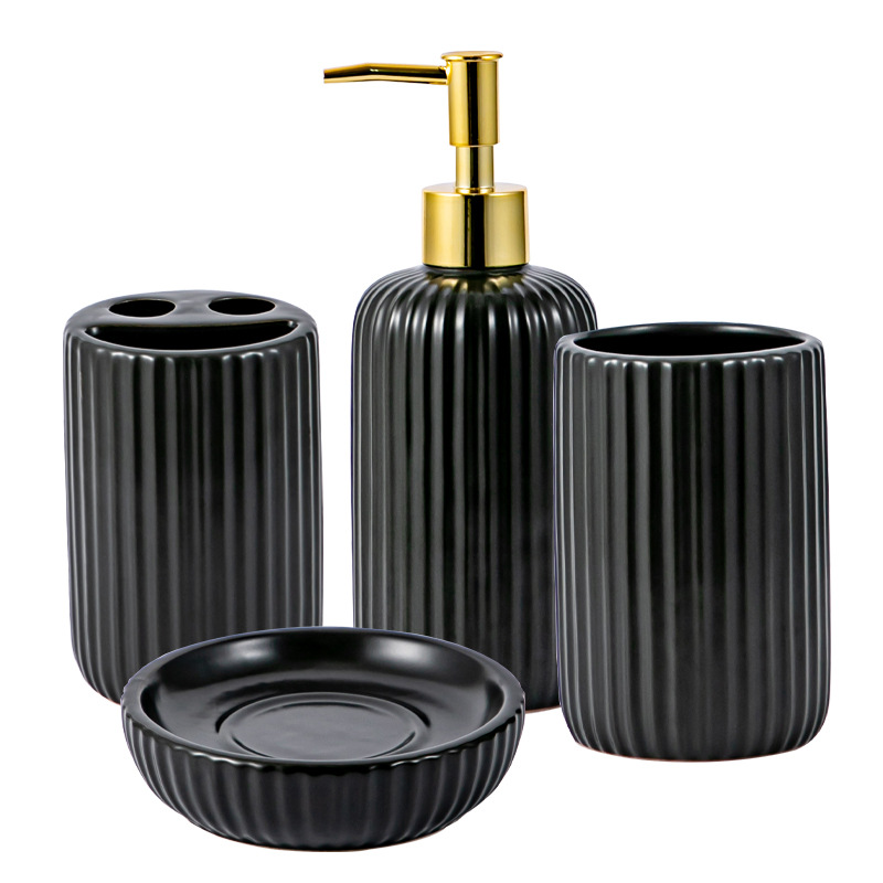 Meilin lujoso cerámica baños de lavado conjunto de artículos de baño taza de enjuague de baño taza de cepillo de dientes set creativo