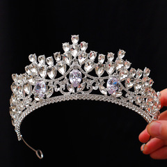 Sweet and Luxurious Bridal Half-Circle Crown with Full Diamond, Korean Style Elegance, Sparkling Princess, Versatile Wedding Dress, Birthday Party Accessory