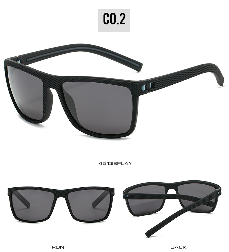 60g Weight Full Frame Glasses Structure Sunglasses Classification Tac, UV400 Protection Lens Material Square Glasses Style Outdoor Occasion Geometric Pattern All Seasons Season Unisex Gender Casual Style Grey, Black Color Casual Geometric Tac UV400 Protection Square Full Frame Men's Sunglasses 6