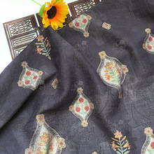 菱瓶花 新中式国风天丝提花布料汉服旗袍连衣裙面料手工diy面料