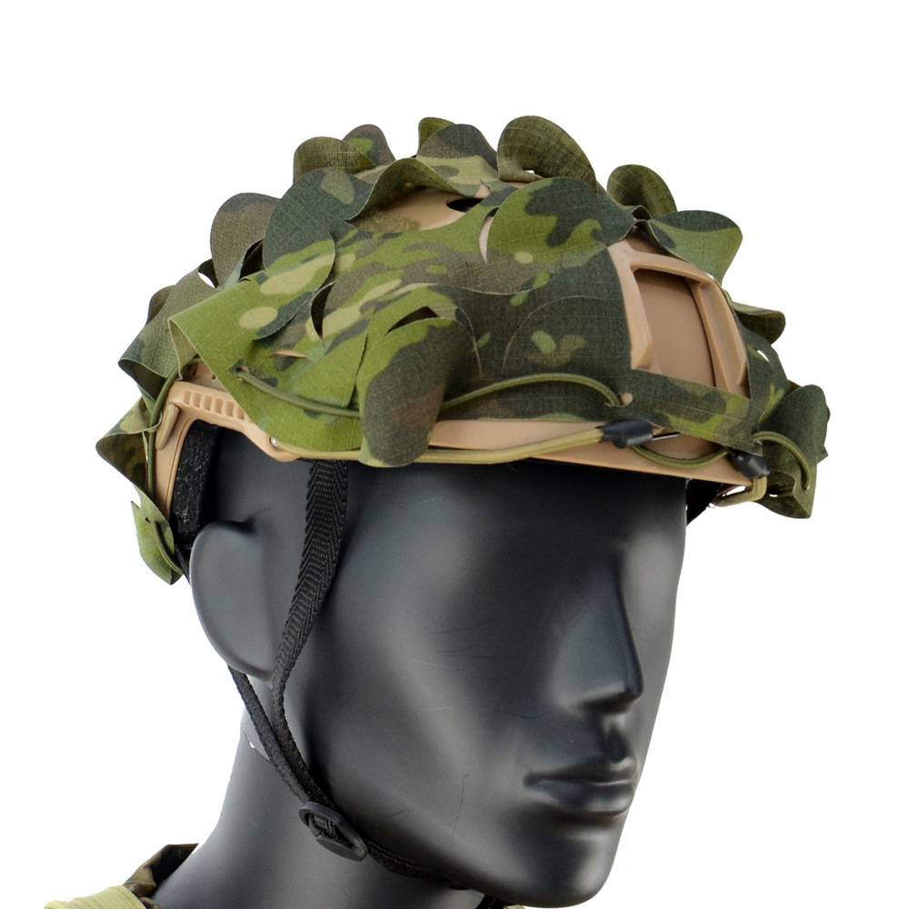 Cubierta de casco rápido casco táctico camuflaje tela corte láser CS campo casco tela 3D camuflaje casco paño