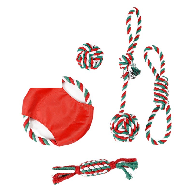 Amazon mascota juguete Navidad mascota nuevo regalo traje personalizado perro molar algodón cuerda perro juguete fabricante
