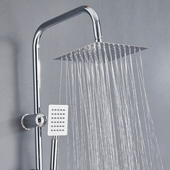 Shower Head Set with Adjustable Flow Square Top Spray Handheld Shower Head Bathroom Shower Kit