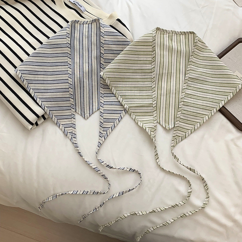 Bufanda de seda, sensación de alta calidad, nuevo pañuelo a rayas fresco, cinturón para el cabello, bufanda triangular para el cabello, accesorios para la cintura, cortina de pedo, apilamiento