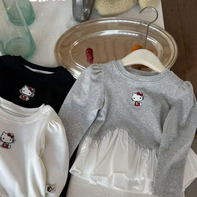 宝宝秋季新款长袖打底衫女童时髦百搭T恤小女孩甜美可爱打底上衣|undefined