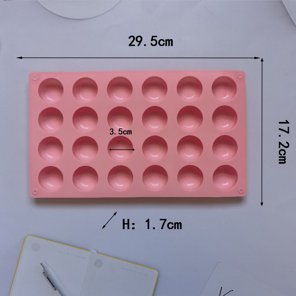 24 con un fondo plano semicircular 136 chocolate molde de silicona pudín molde de postre jabón utensilios