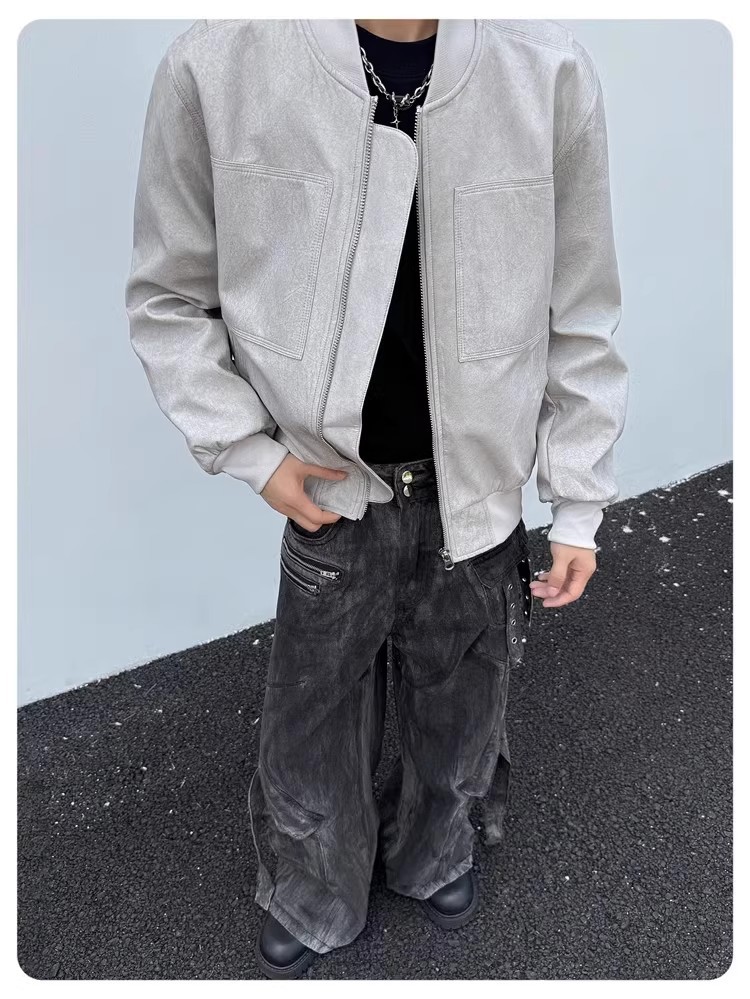 Men's Bomber Jacket Loose Fitting Lapel Sports Jacket For Men_voghion.com