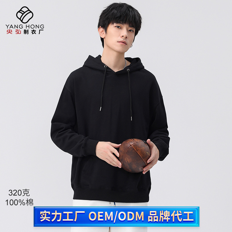 Find a Factory for Custom Cotton French Terry Hoodies, Men's Large Size Export Hoodies, Autumn Foam Print Customization