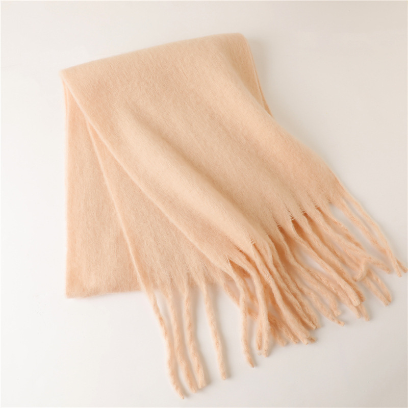 Mohair Schal Für Damen Und Herren Mit Fransen Und Perlen_voghion.com