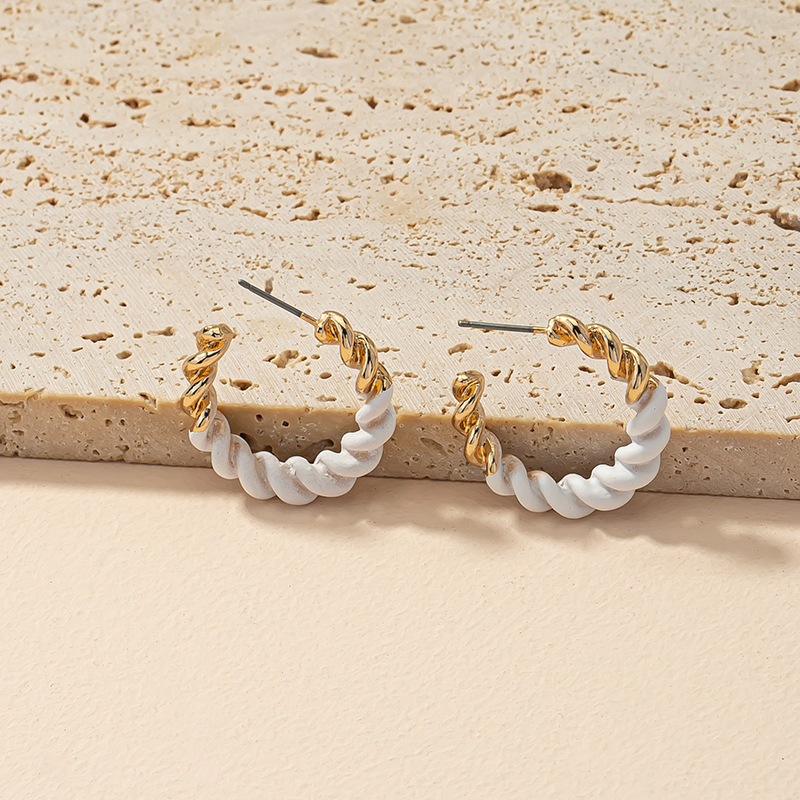 1 Pair Fashion Twist Alloy Plating Womenu0027S Hoop Earrings