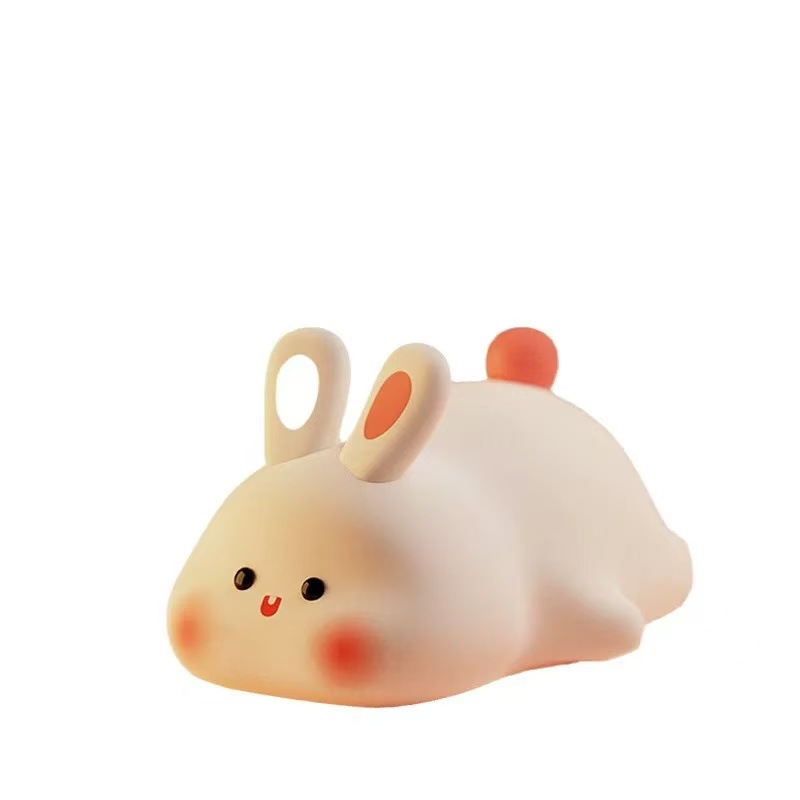 Silicone rabbit, night light charging, cute crib for bed, creative gift