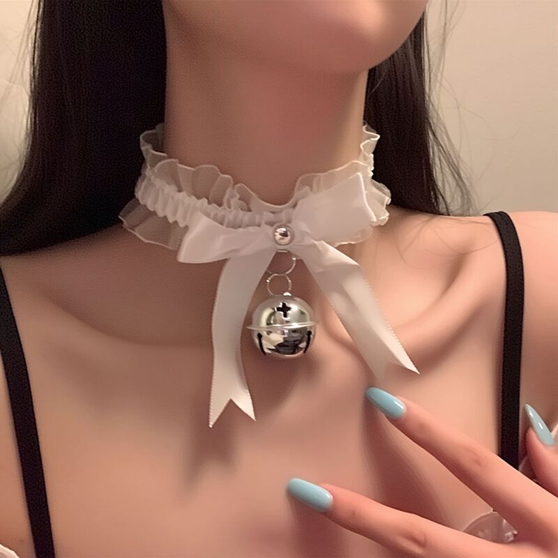 Sexy Lingerie, Sexy Lace, Pure Lust Temptation, Bow Bell Collar Decoration, Maid Christmas Neck Ring