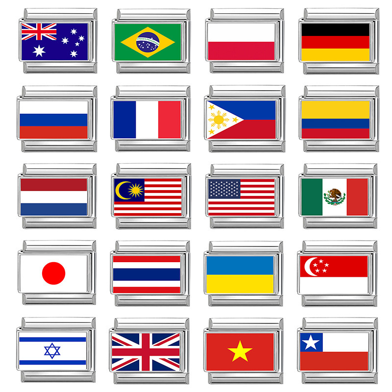 Cross-Border Eu Hot-Selling National Flag Element Multifunctional Italian Creative DIY Modular Bracelet Cross-Border Eu Hot-Selling National Flag Element Multifunctional Italian Creative DIY Modular Bracelet