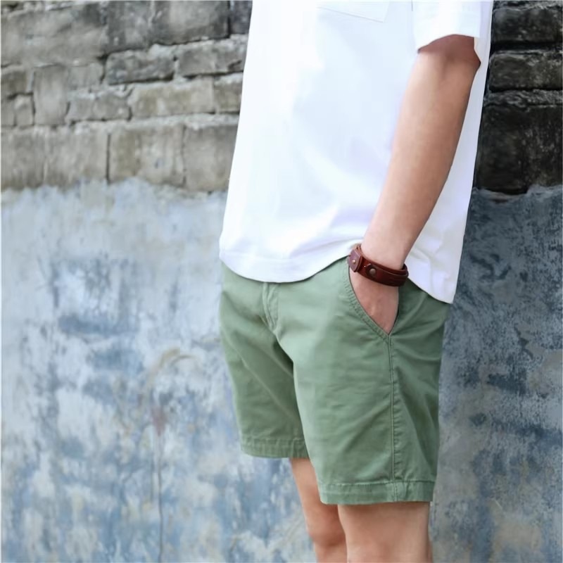 夏季新款休闲短裤男三分四分裤潮微弹时尚百搭纯色休闲短裤热裤男