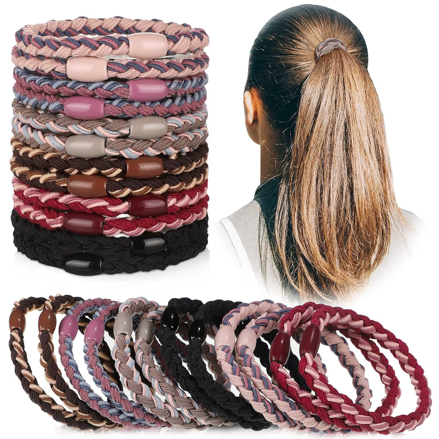 (Cross-border trading), woven elastic headband, ponytail, dense curly hair accessory