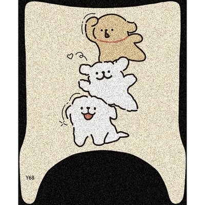 Mat Decoration — Electric vehicle foot mat - three-line-dogs