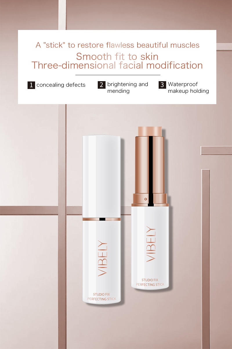 VIBELY 3D Double-Head High-Gloss Contouring Stick, Facial Concealer, Dark Circles and acne Marks Concealer Pen, Brightening Underbed Pen details Picture