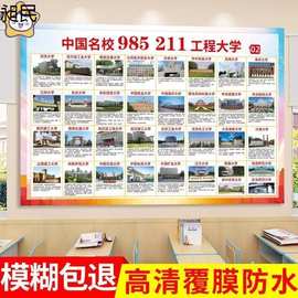 中高考励志海报贴纸中国重点大学分布简介宣传挂图名校目标墙贴