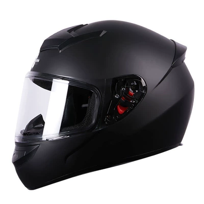 Motosiklet kaskı (dəbilqə) — winter full helmet single lens - c1-matte-black-with-lens-m