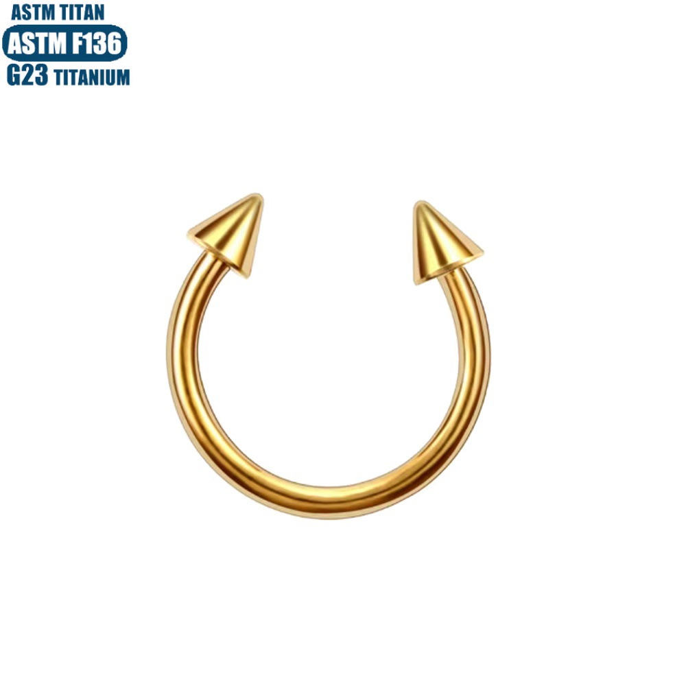 F136 Titanium Nose Ring Septum Ring Horseshoe Rod Lip Nail Ear Bone Ring Internally Threaded Piercing Jewelry detail image 11