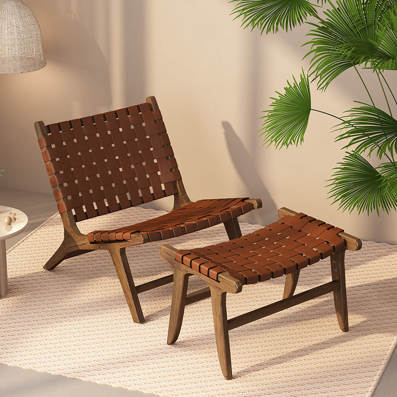 Sillas de madera sólida de cuerda trenzada sillas de balcón nórdicas sillas de ocio estilo japonés sillas de silla de casa pequeña silla de respaldo perezosa