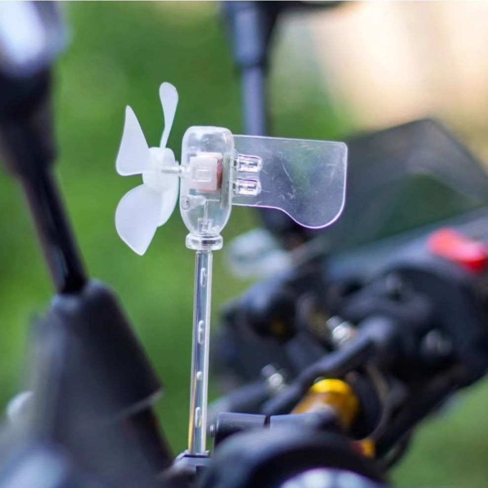 Motorcycle electric car decoration light small windmill wind power generation light LED wind power warning light accessories