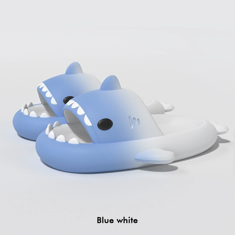 Platform Shark Slippers (Shark), summer funny slide, 4 cm platform, gradient colors