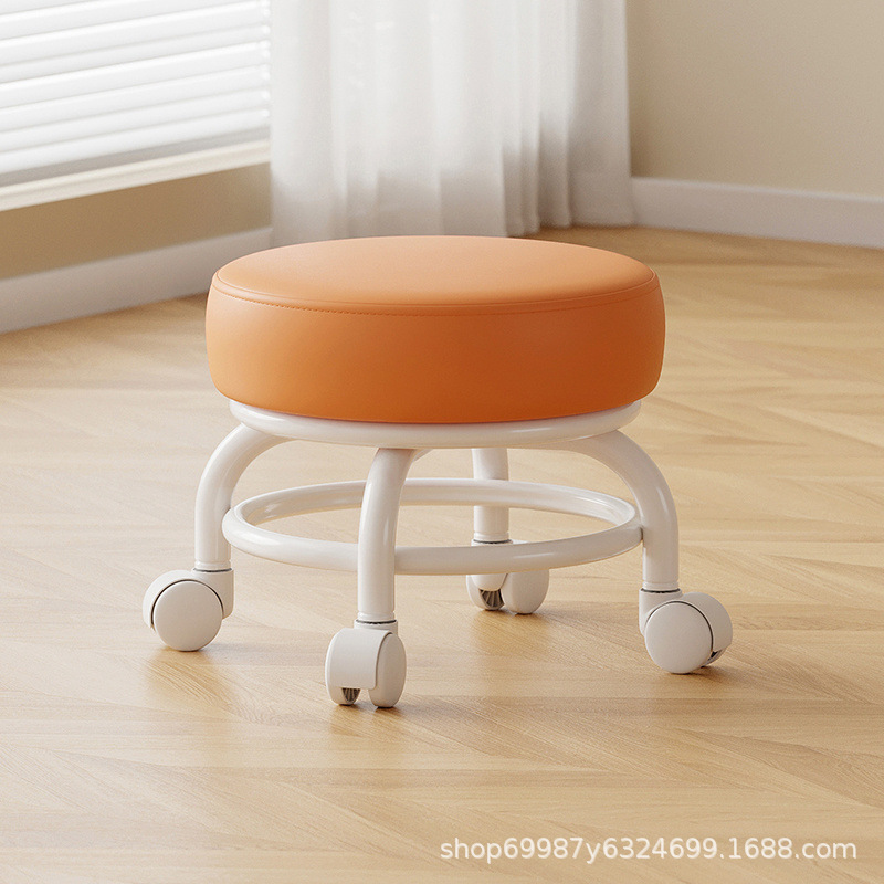 Rueda universal taburete pequeño polea doméstica taburete redondo para cambiar zapatos limpiador taburete bajo con artefactos mágicos para niños pequeños taburetes silenciosos