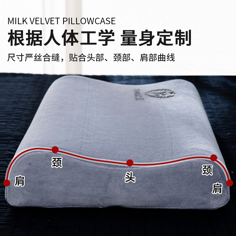 Funda de almohada de látex de terciopelo de leche 40 cmx60 cm Un par de fundas de almohada de terciopelo de coral Funda interior de núcleo de almohada de memoria única
