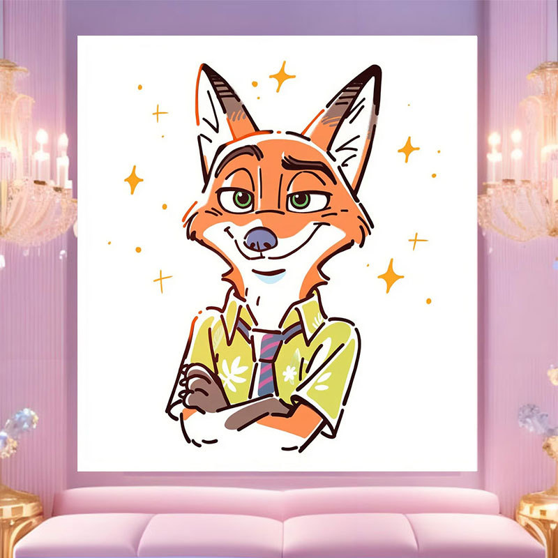 20 * 20 Crazy Zoo City pintura digital a mano diy dibujos animados pintura a mano Judith Decoration