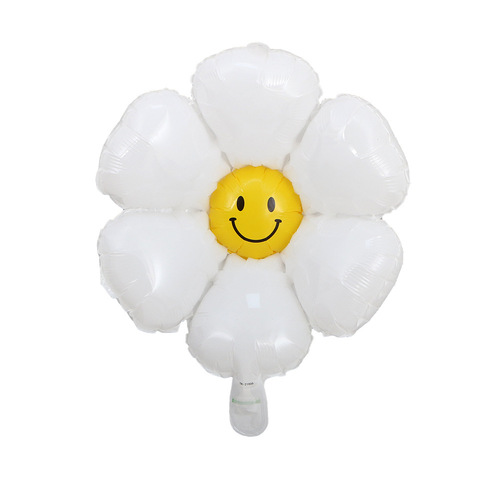 Baby's 100th birthday decorated daisy aluminum film balloon Internet celebrity smiling face plumeria balloon wholesale