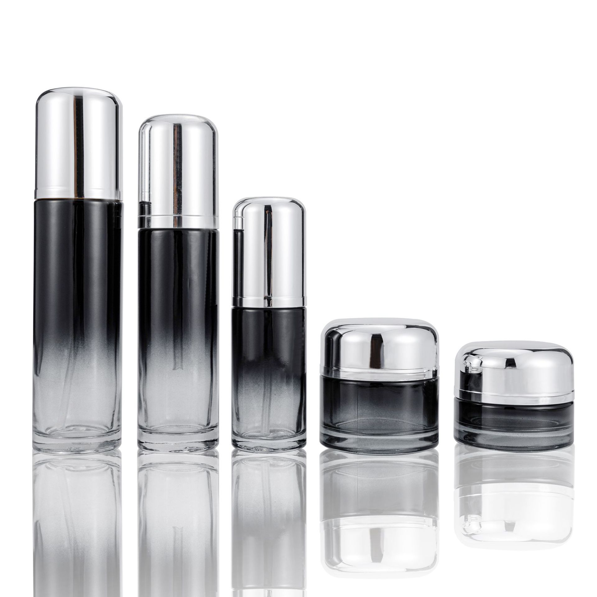 En stock loción de agua de fondo grueso 120m loción de cuidado de la piel conjunto botella cosmética botella de embalaje de vidrio 30g botella de crema verde