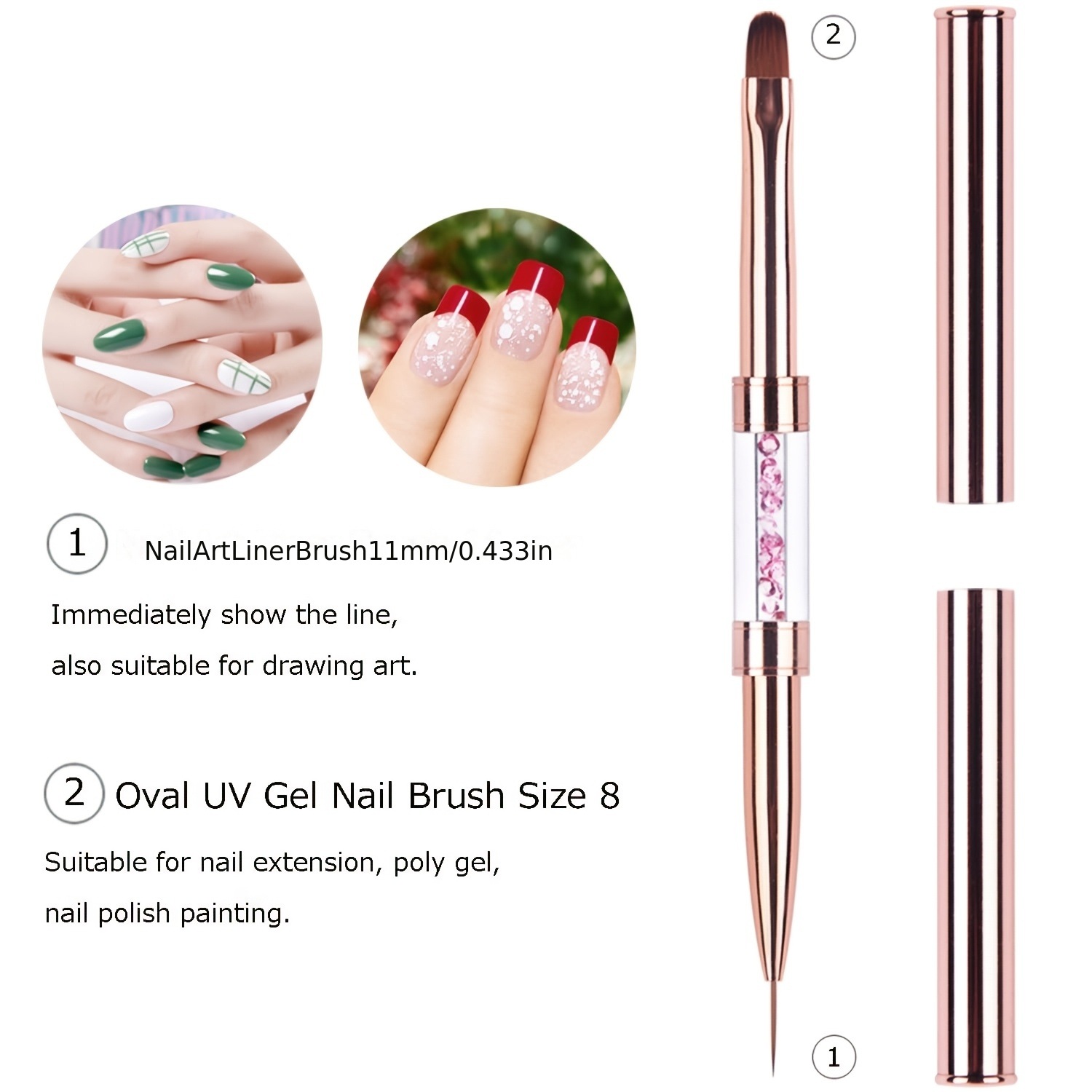 Cross-border supply of dual-ended gel pens for nail art, including round-tip pens, liner pens, and UV gel pens, directly from the manufacturer