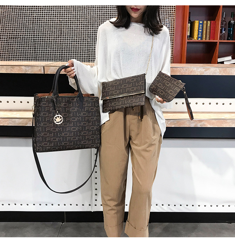 New European and American cross-border fashion women's bag three-piece set, mother-and-child bag, versatile, large-capacity crossbody single-shoulder bag undefined