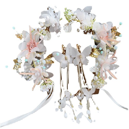 Bridal Garland Fairy Headwear Children's Hair Accessories Travel Korean Hairbands Wedding Photo Studio Accessories Manufacturers Wholesale Cross-Border